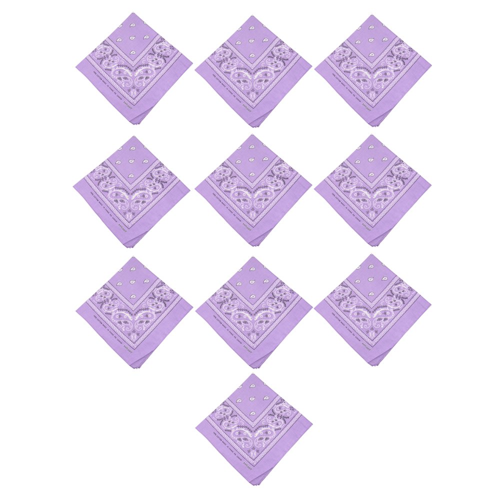 ACCmall 100% Cotton Paisley Bandanas Lavender Double Sided Head Wrap Headscarf 10pcs