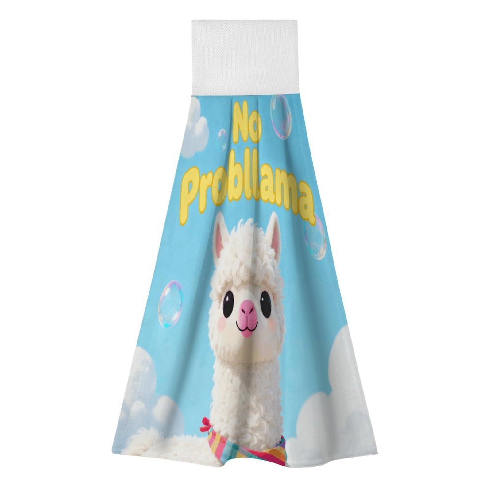 LZQPOEAS No Probllama Hand Towel Reusable Polyester Towel Quick Dry Microfiber Washcloths, Reusable Lint Free Cleaning Towels for Bathroom Kitchen Hotel Spa Home Daily Use