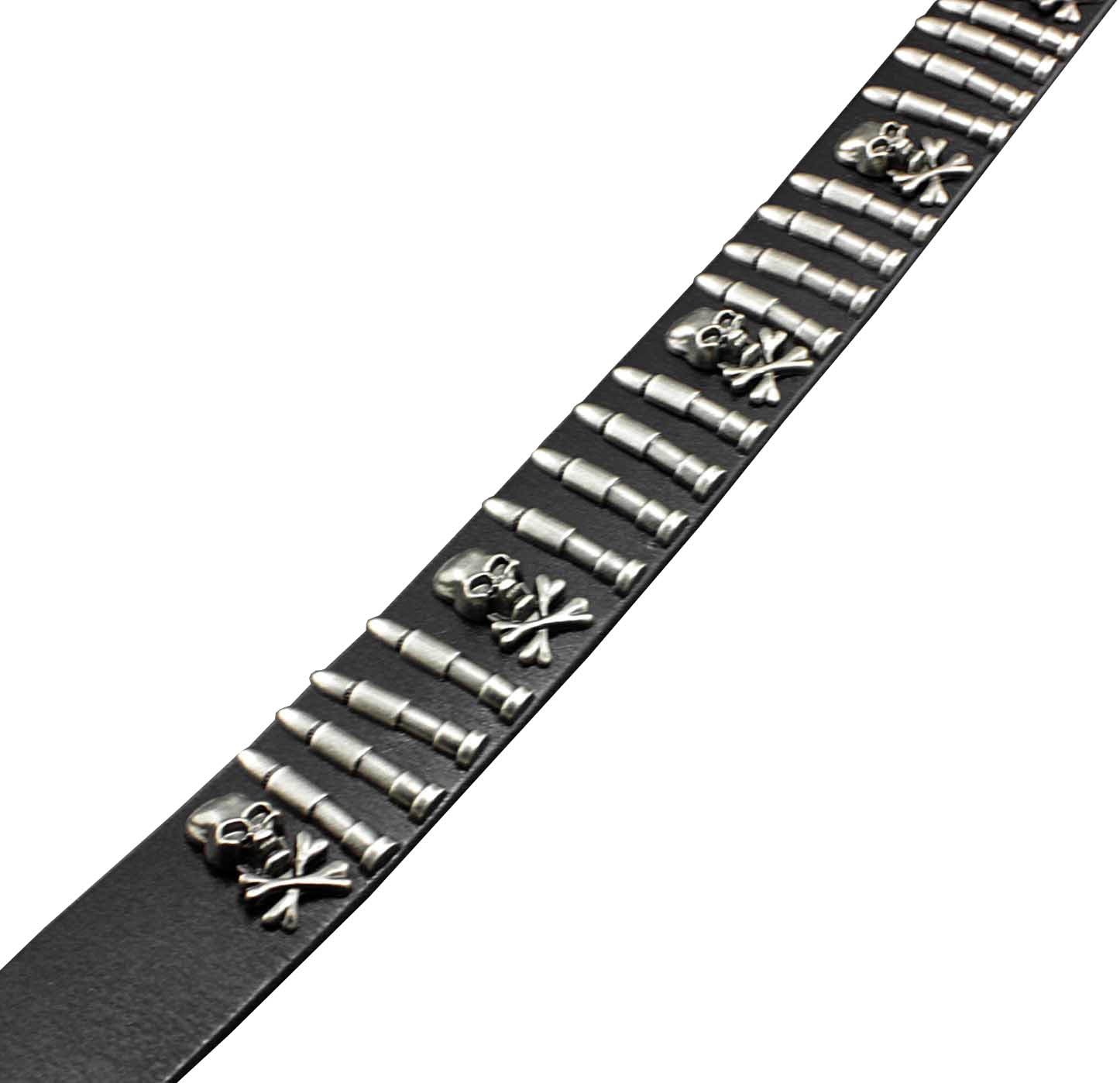 punkman2000 Cool Mens Bullet Skull Stud Punk Rock Biker Real Leather Belt Waistband - Image 5