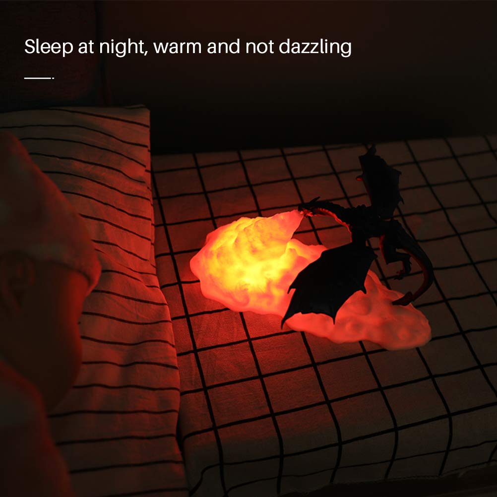 Greensen Veilleuse Dragon, Veilleuse Effet 3D pour Enfants, Télécommande pour Cadeaux D'anniversaire, Lampe de Décoration de Chambre à Coucher (Couleur assortie)
