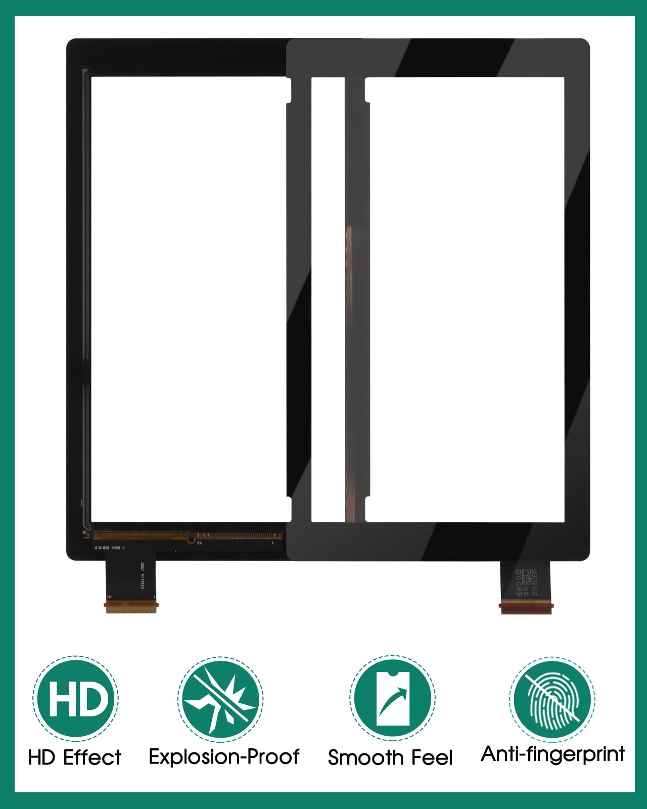 para Nintendo Switch Touch Screen Reemplazo HAC-001 (-01) Sensor digitalizador V2 Touch Digitalizador Panel de reparación de vidrio Kits (V2 HAC-001 (-01) Pantalla táctil)