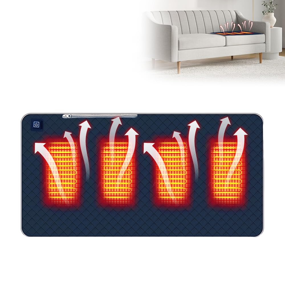 Sitzkissen Beheizbar Outdoor, 45 X 90 cm Beheizbares Sitzkissen, Stadion Sitzkissen Beheizt mit 3 Heizstufen, USB Beheiztes Heizkissen für Ausflug Camping Bürostuhl Sofa