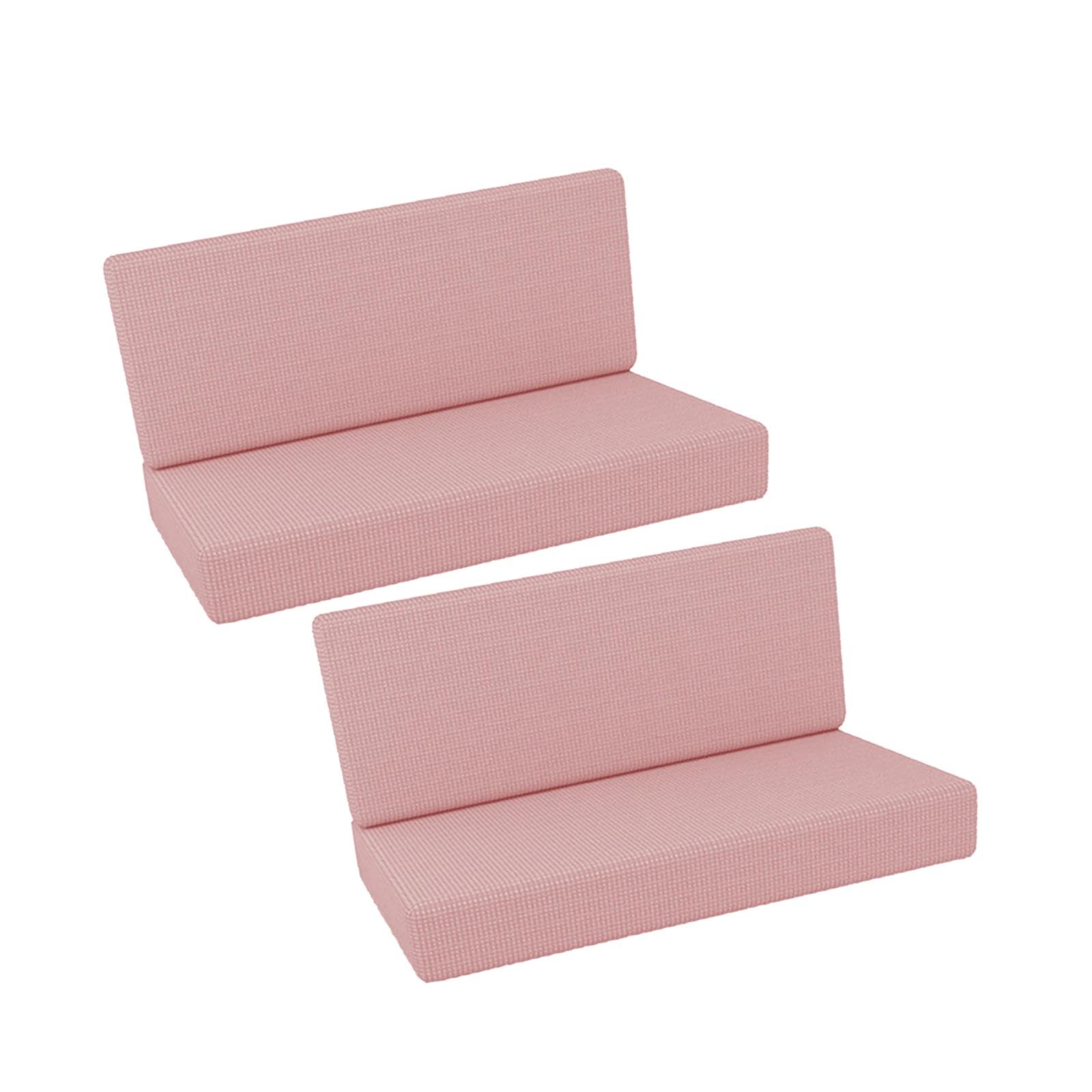 Housses de coussin banquette dinette et dossier extensibles polyester rose