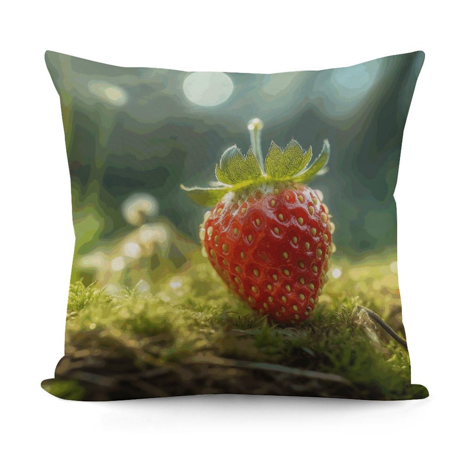 Adfgyerh Style Strawberries On The Ground Decorative Pillow Covers, Throw Pillow Covers Soft For All Seasons, Pillowcases For Couch Living Room Sofa Bedroom 18X18 Inch
