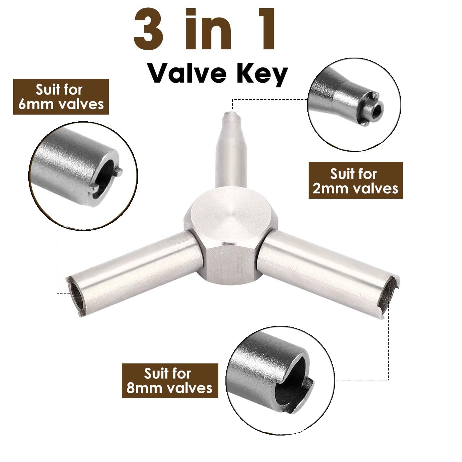 Valve Key for Airsoft, Triangle Wrench Valve Removal Tool for GBB AEG KSC WA Gas Magazine Charging