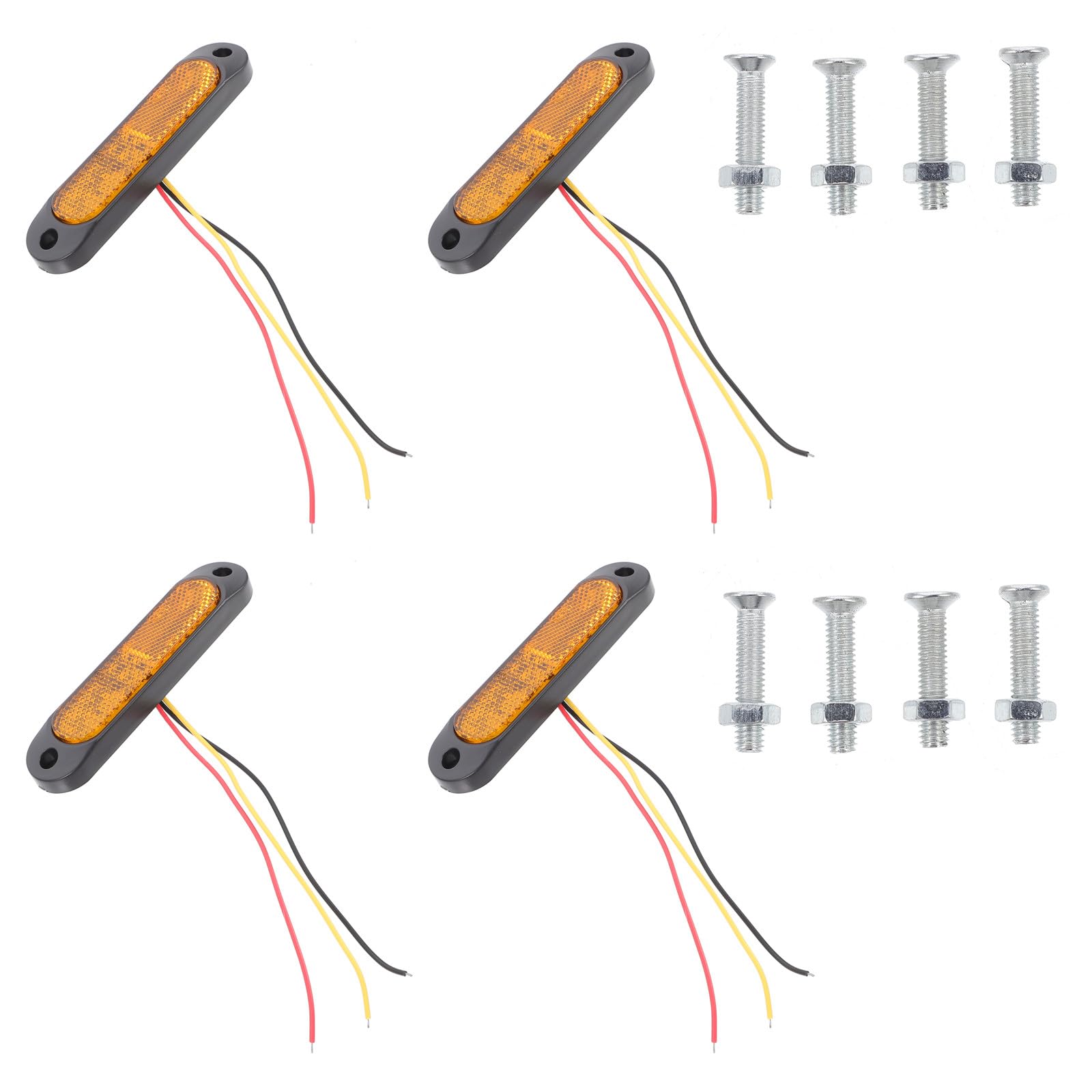 4 Luces Laterales LED para Camión y Remolque 27 LED 12v-30v Luz de Freno y Señalización Amarilla para Emergencia y Seguridad Vial