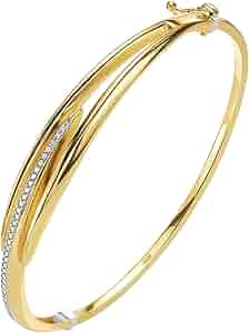 Amazon.com: Solid 14k Yellow Gold Bracelet, Hard Gold Bangle