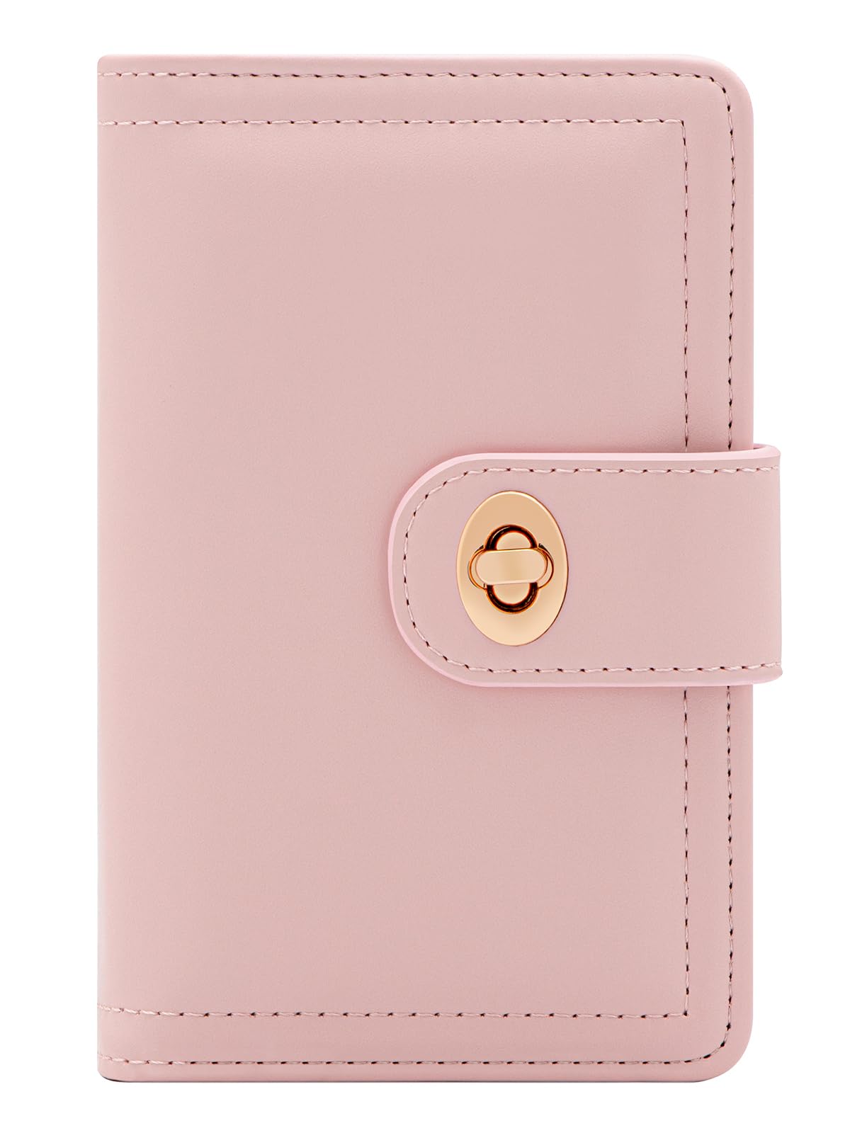 Card Wallet for Women - Women's PU Leather Wallet, 7 Card Slots with ID Window, Compact Travel Purse, Gift for Women (Pink)