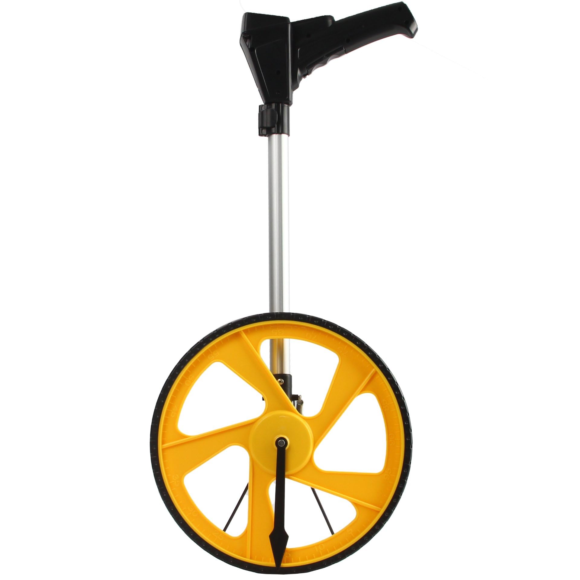 Odomètre avec roue de mesure | 10 km | longueur réglable | en millimètres ou pieds | avec base/support métallique