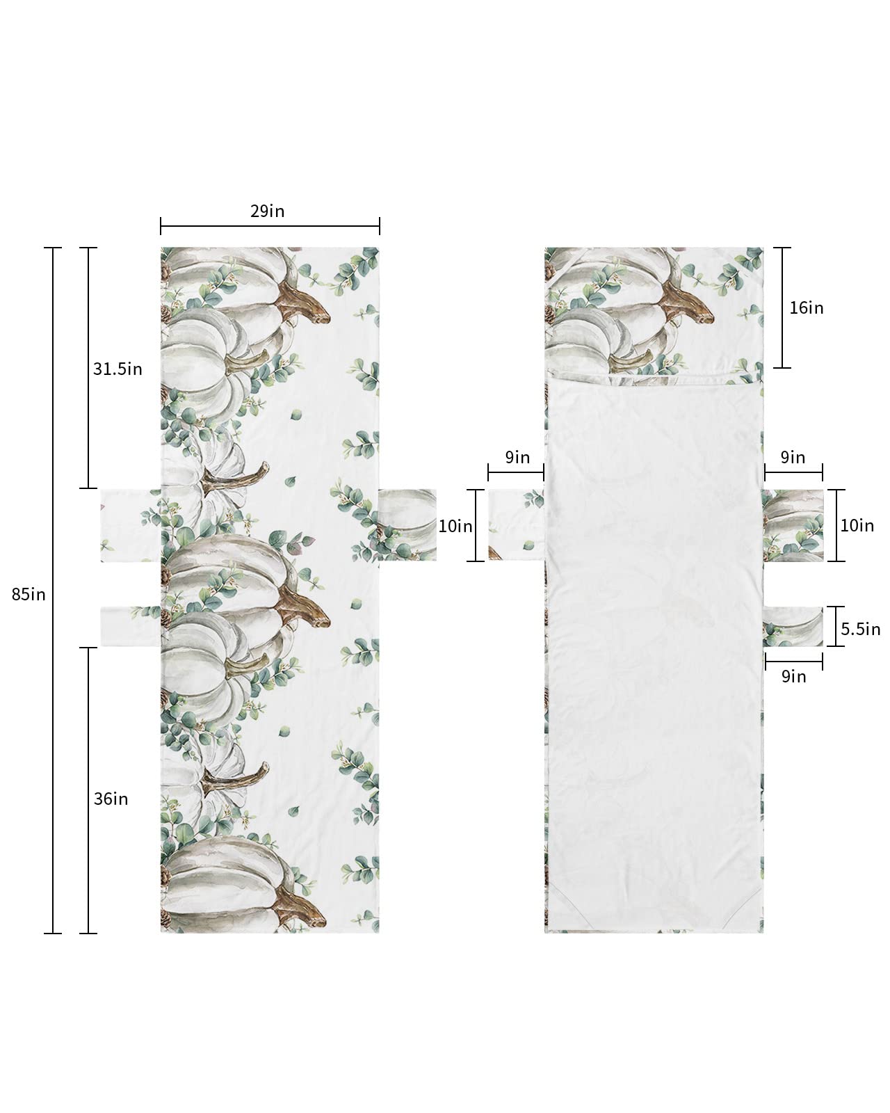 Pumpkin Eucalyptus Leaf Beach Pool Patio Lounge Chaise Chair Cover Towel with Pockets,Absorbent&Quick Dry Microfiber Towel Cover Bag Summer Travel Accessories for Sunbathing Fall Thanksgiving Harvest