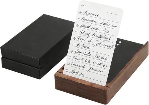 Undated To Do List Notepad with Walnut Stand 100 Checklist Cards