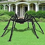 riesenspinne Perfekt für Halloween-Dekorationen im Innen- und Außenbereich, Halloween-Displays, Halloween-Partys usw. Sie können diese lebendige Spinne ins Netz stellen oder die Beine so einstellen, dass sie an Stuhl, Tür, Baum und Fenster haften.