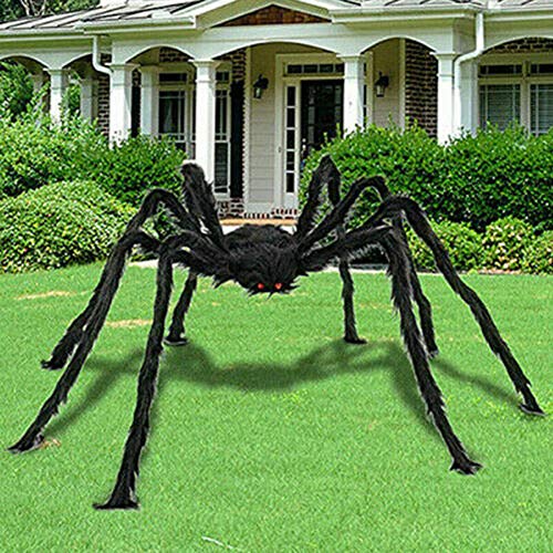 HEZHU Riesenspinne 5FT/150cm Halloween-Dekorations-Faltbare Spinne Bestes Halloween-Dekorations-Spuk