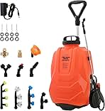 Battery Powered Backpack Sprayer 4.2 Gallon,Adjustable Wheeled Cart, 0-94 PSI,6 Hours Long Battery Life,12V 8Ah Battery,Backpack Sprayer with 10 Nozzles for Weeding, Spraying, Cleaning