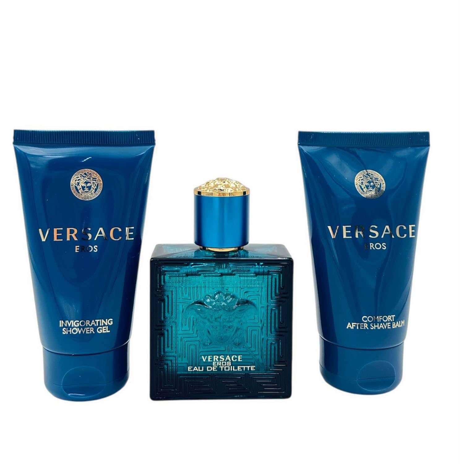 Versace Eros Confezione Regalo Uomo: Profumo Eau De Toilette, Balsamo Dopobarba e Bagnoschiuma 50 ml