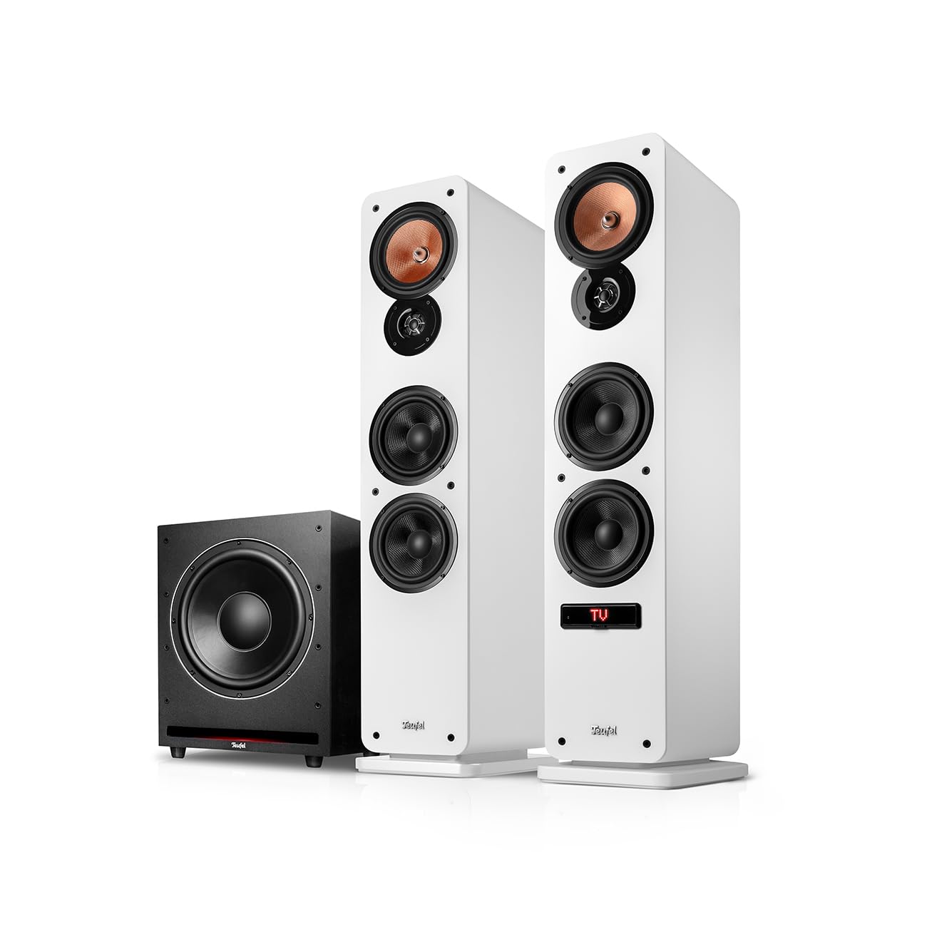 Teufel Ultima 40 AKTIV 3 Club Edition - Kraftvolles 2.1 Soundsystem mit Mächtiger Subwoofer, Bluetooth aptX, 260 W, Bassreflex, Integrierter Verstärker, HDMI ARC CEC‌, USB-C (Weiß)