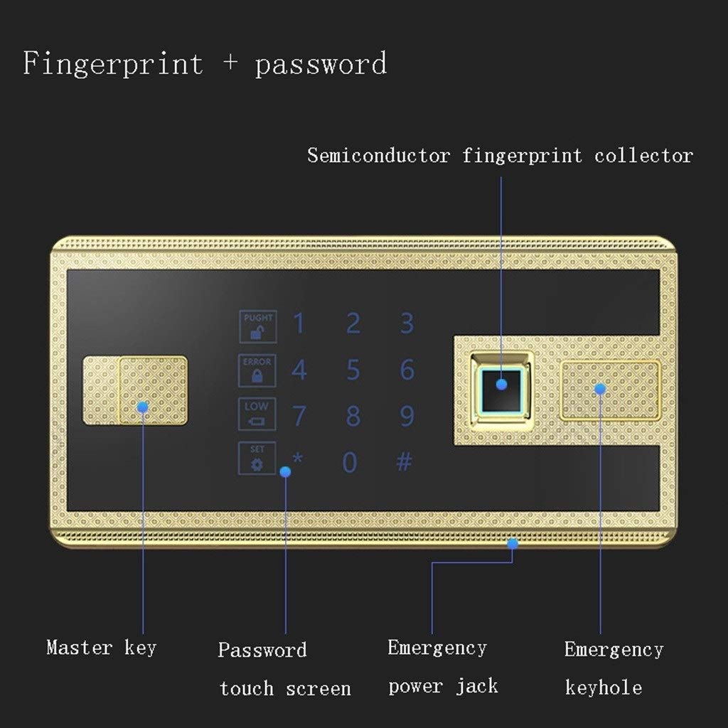 Cassetta di Sicurezza con Password, cassaforte, Schermo LCD con codice, Grande cassaforte Intelligente in Metallo, cassaforte con Password, Impronta Digitale, armadietto di Sicurezza per Doc