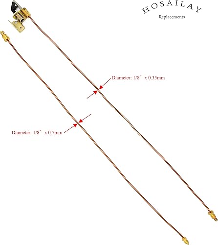 Miniatura 5 de Calentador de agua de gas Natual Pilot Assembely con termopar de 24 pulgadas, tubo de gas de 24 pulgadas y una campana de llama