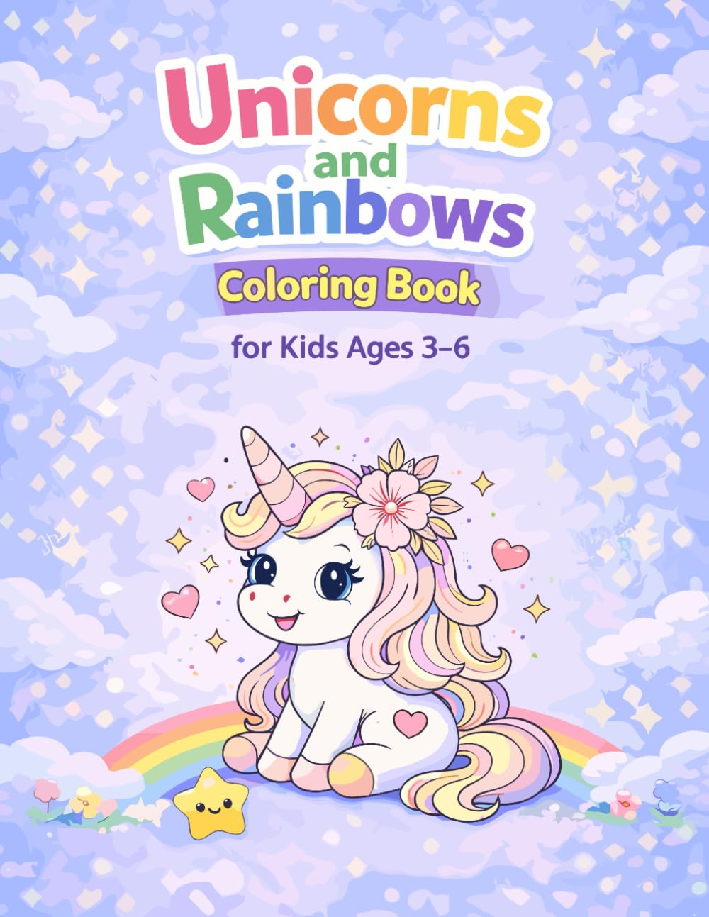 Cute Unicorns and Rainbows Coloring Book: Bold & Easy Coloring Pages for Kids Ages 3-6, Simple and Fun Coloring Book for Toddlers and Preschool Kids, ... For Girs and Boys (DreamGrowArt Cute Animals)