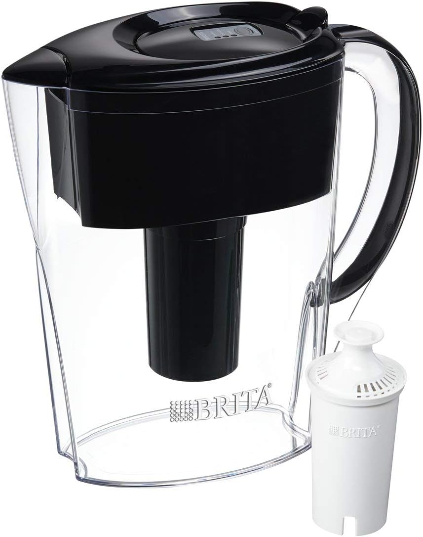 Brita Space Saver Water Filter Pitcher-Black-6 Cup