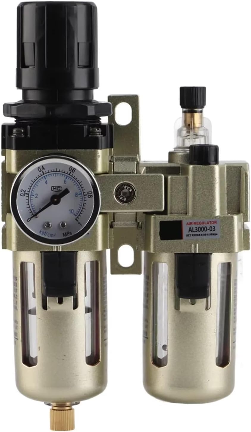 AC5010-10 Manual/Automatic Air Filter Frl Pneumatic Air Regulator(AC5010-10-6mm,1 Pcs)