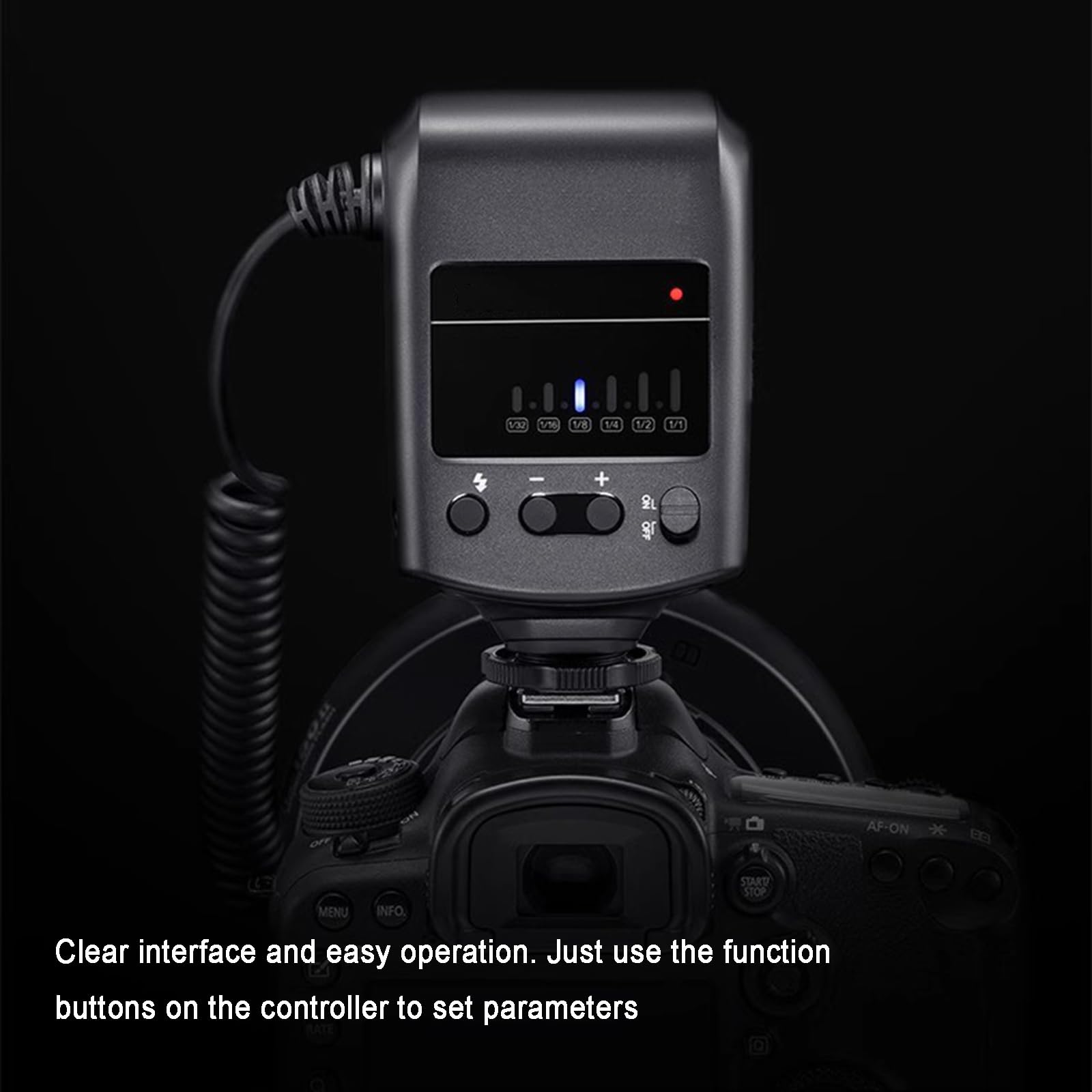 Flash Anular LED Macro Speedlite, Flash De Máxima Potencia para Cámara, Ajuste De Potencia De 1/32 a 1/1, Tiempo De Reciclaje De 0,1-2 S, 5800 K ± 200 K, para Producción De Video