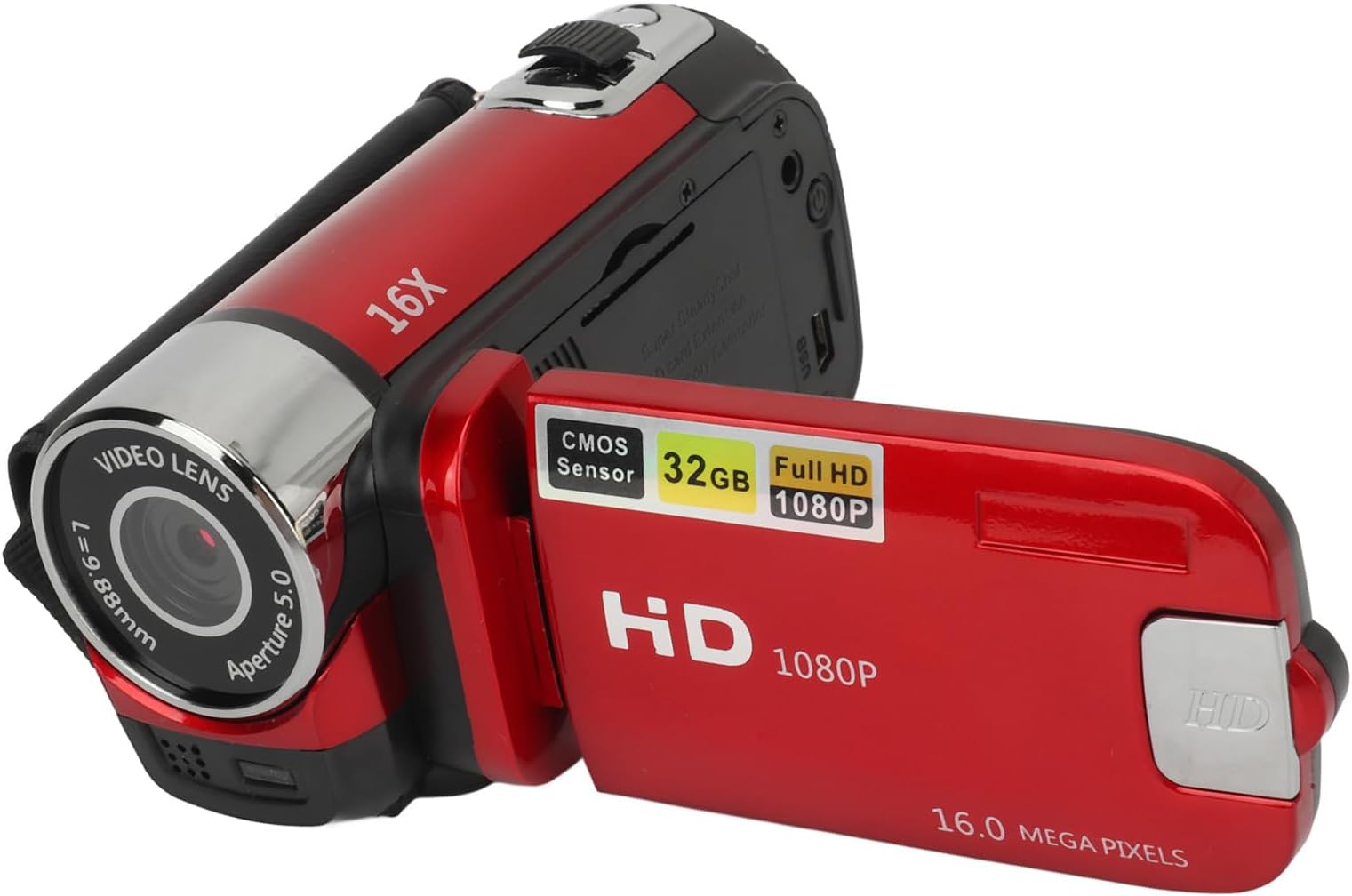 Sponsored Ad – Point and Shoot Camera, Vintage Camera, Video Camera, 1080P 16MP Digital Camera 2.4 Inch Rotating Screen Camcorder 16X Zoom HD Video Recorder with Fill Light (Red)