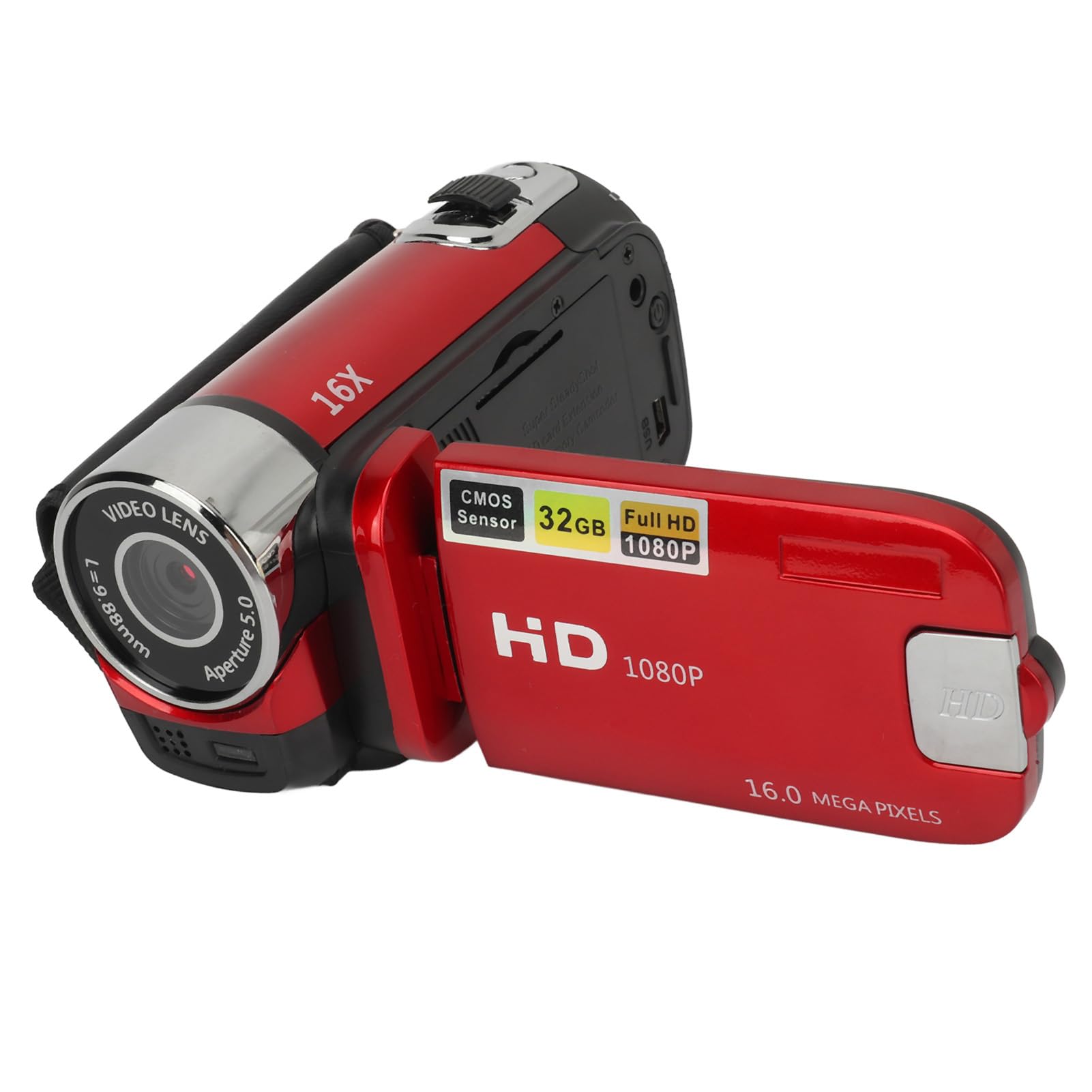 Sponsored Ad – Point and Shoot Camera, Vintage Camera, Video Camera, 1080P 16MP Digital Camera 2.4 Inch Rotating Screen Camcorder 16X Zoom HD Video Recorder with Fill Light (Red)