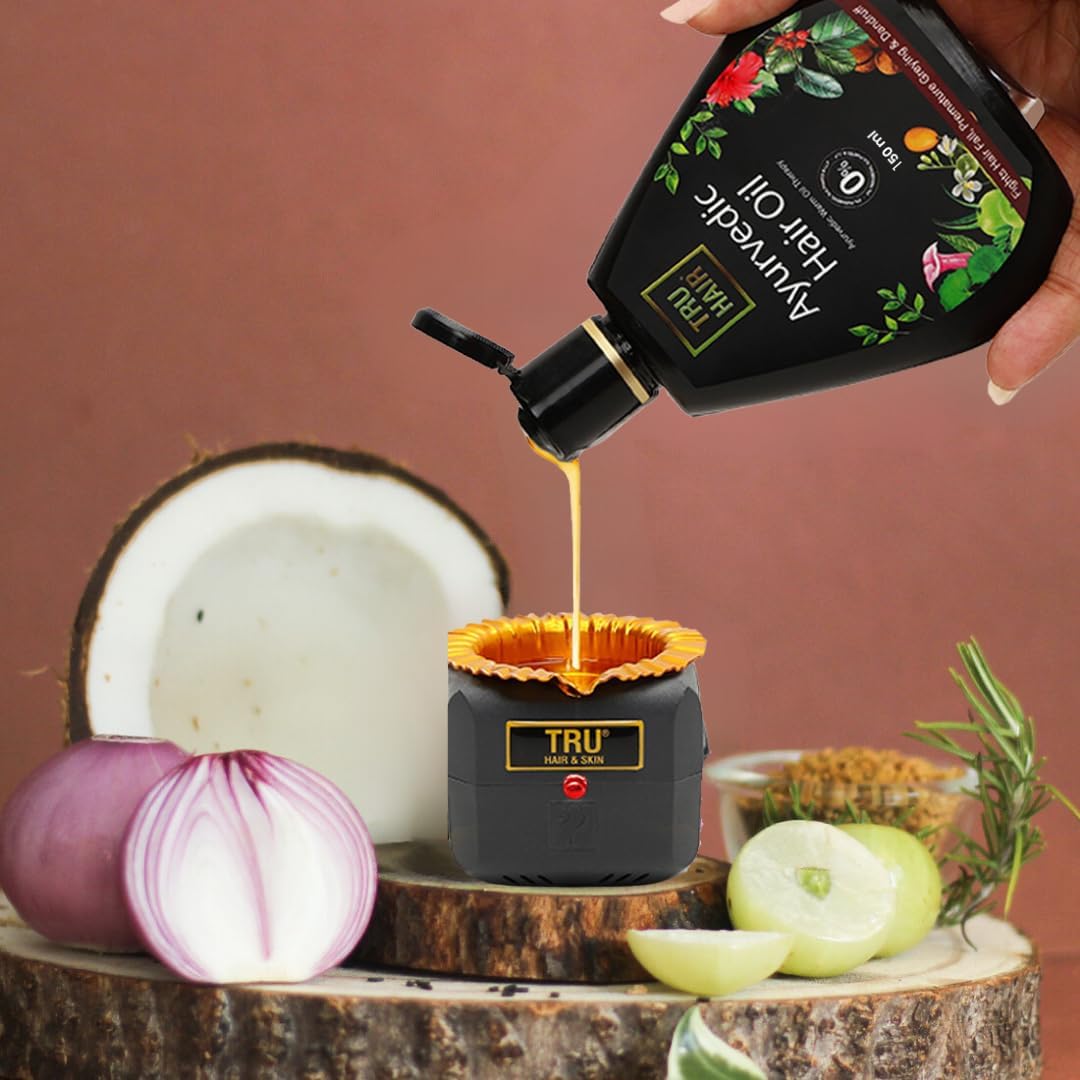 TRU HAIR Ayurvedic Hair Oil With Heater – 50ml