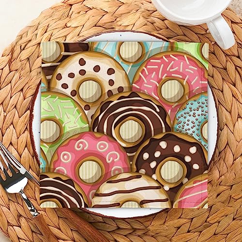 Servilletas de tela con diseño donuts set x4 20x20 pulg miniatura 5