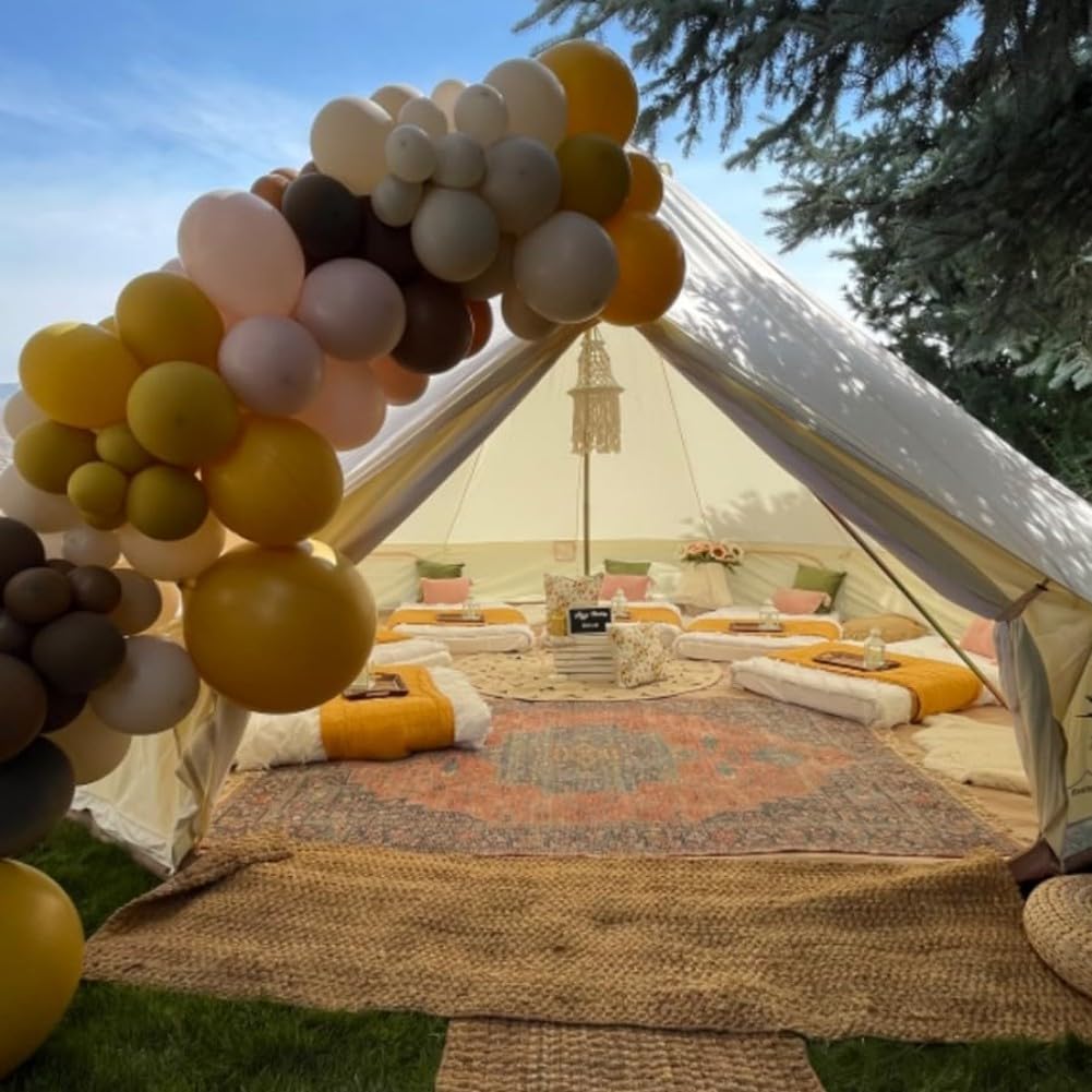 Tienda Impermeable al Aire Libre 4M 5M 6M Oxford Bell Tent Glamping Yurt Tiendas de Campaña para Acampar y Festivales.