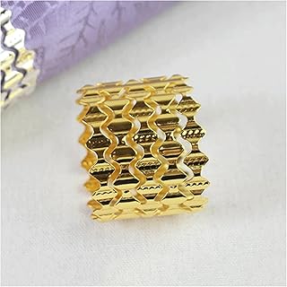 wantanshopping portatovaglioli ad Anello 10 Pack Gold Tovagliolo Anelli tovagliolo Cavo in Lega per tovagliolo per Natale Pasqua Thanksgiving Wety Birthday Party Dinner Anelli di Tovagliolo