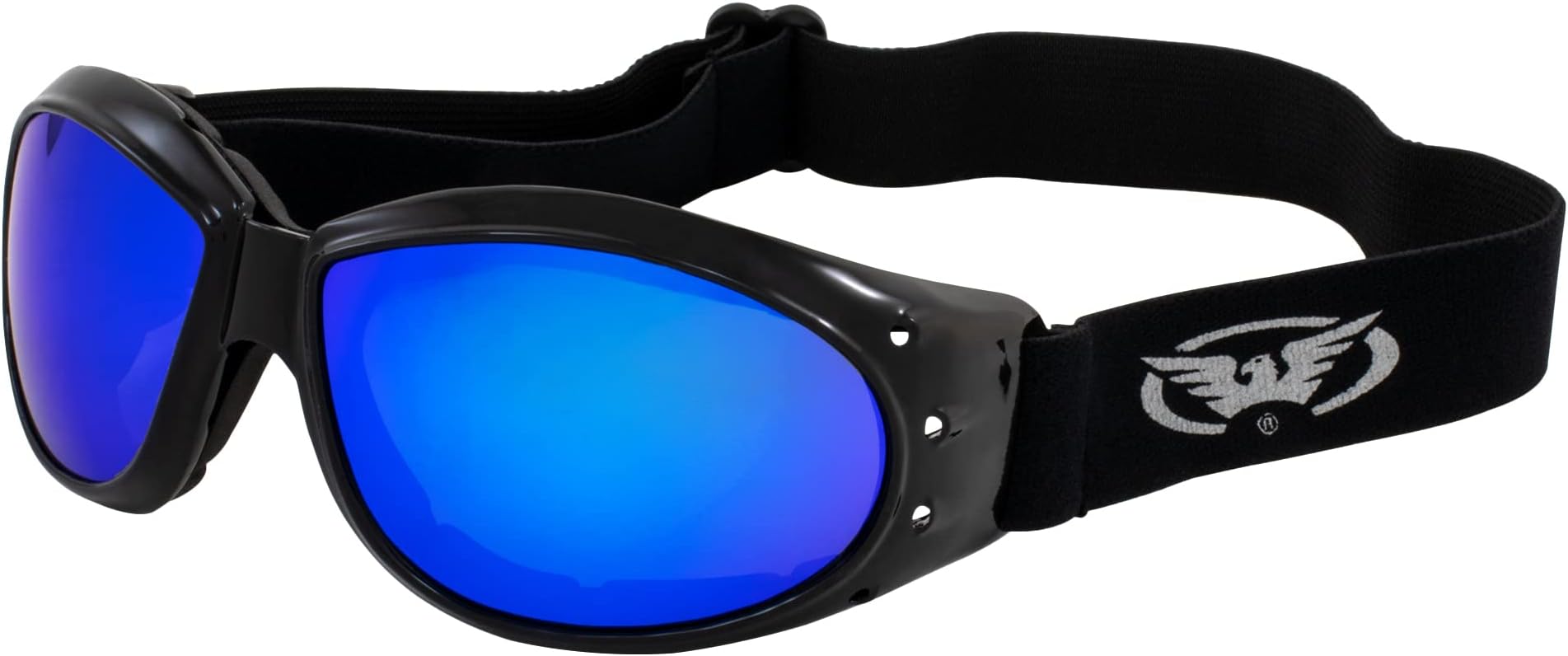 Global Vision Eliminator G-Tech Motocycle Goggles Black Frames Blue Lens