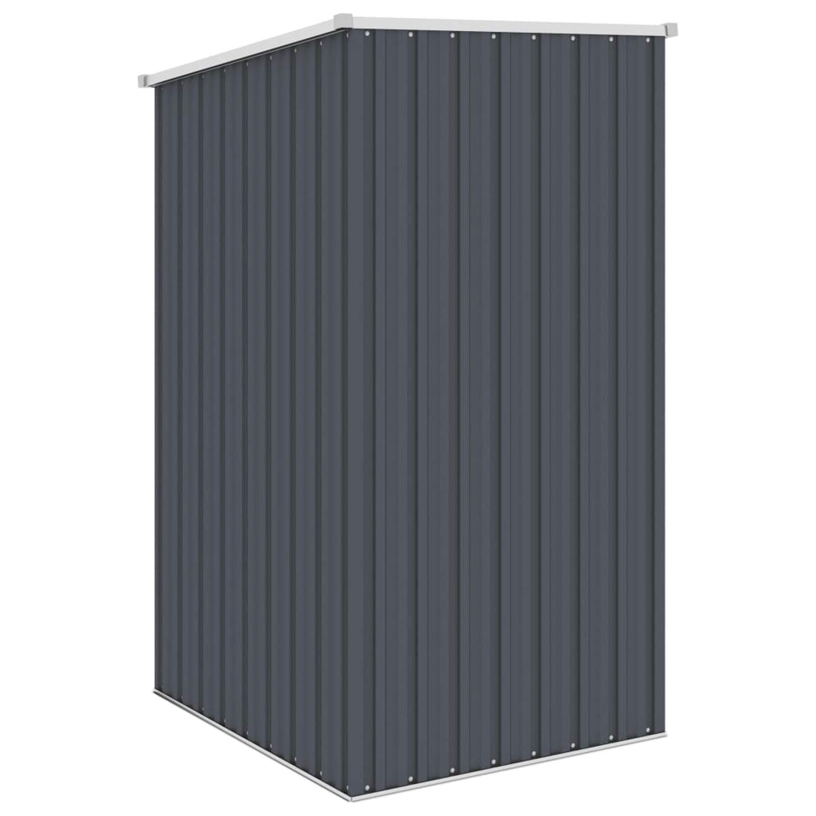 Gecheer Casetta da giardino in metallo, capanno per attrezzi da giardino, capanno in acciaio zincato, antracite, 87 x 98 x 159 cm (senza fondo)