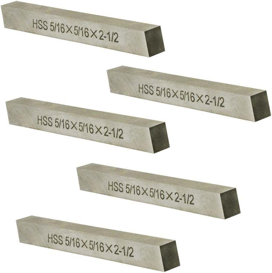 5PC 5/16inches X 5/16inches X 2-1/2inches HSS Tool Bit Rectangular Lathe Fly Cutter Mill Blank