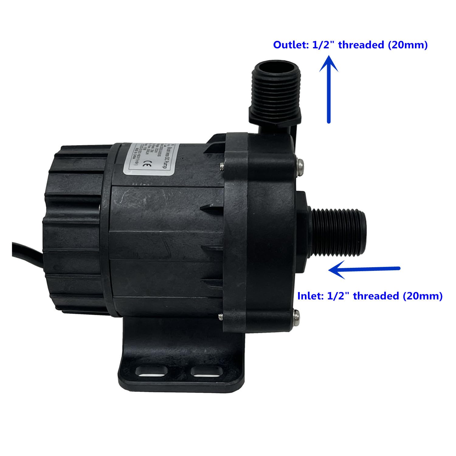 SHYSKY Wytrzymała, cicha mikropompa wodna bezszczotkowa DC 24V 115W DC65E-24250S 25M 2500LPH, z zabezpieczeniem przed pracą na sucho, do systemów chłodzenia i obiegu cieczy pod ciśnieniem