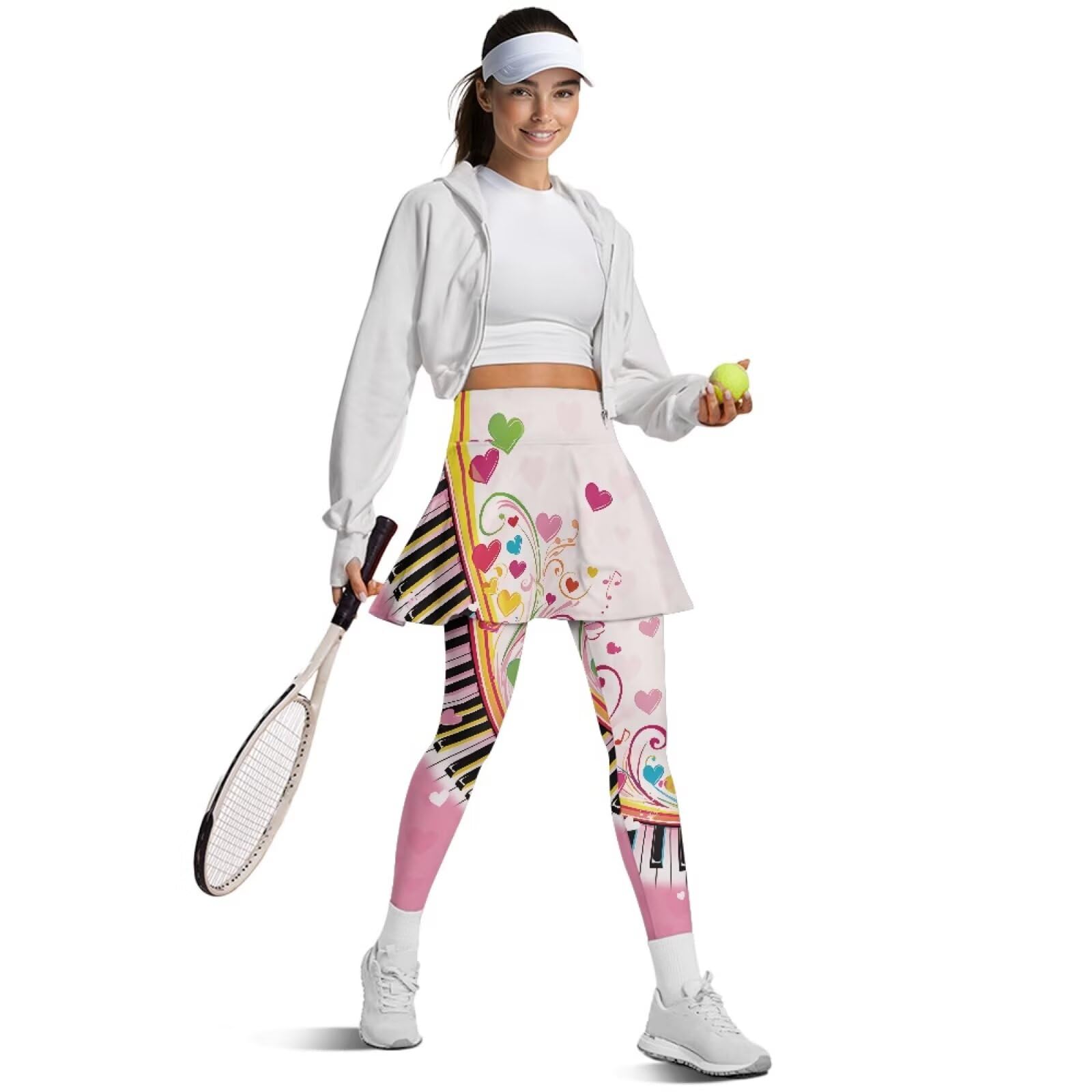 Jeiento Damenrock mit Leggings, Übergröße, athletischer Tennisrock, Leggings mit Tasche, dehnbar, weich, Golf-Skort-Outfits