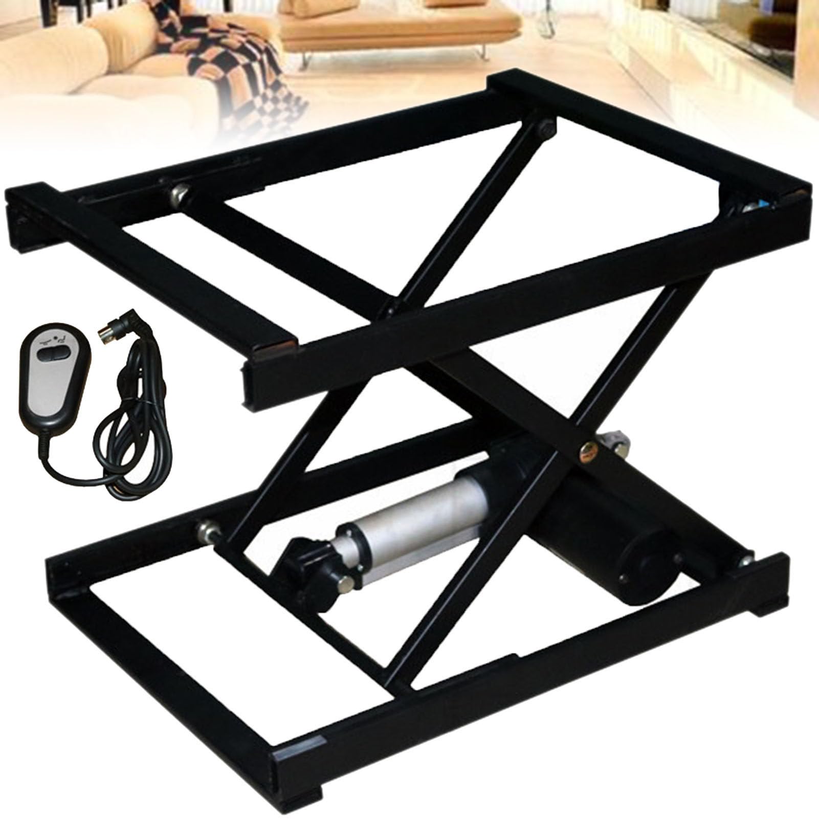 Table élévatrice électrique à ciseaux avec télécommande, poste de travail hydraulique réglable, table élévatrice ergonomique pour la maison ou le bureau