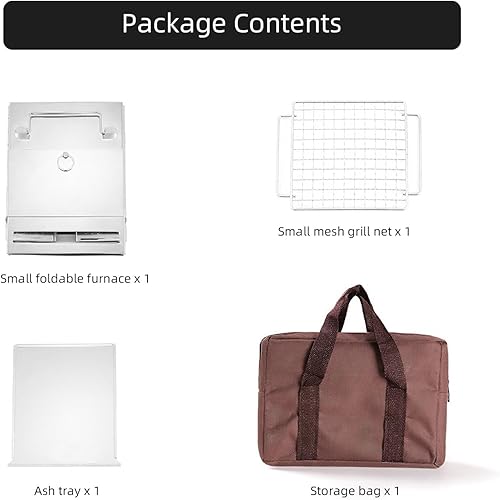 Miniatura 5 de UVIKTE Estufa de campamento de leña plegable de acero inoxidable, estufa de leña portátil con parrilla para senderismo, cocina, picnic, barbacoa