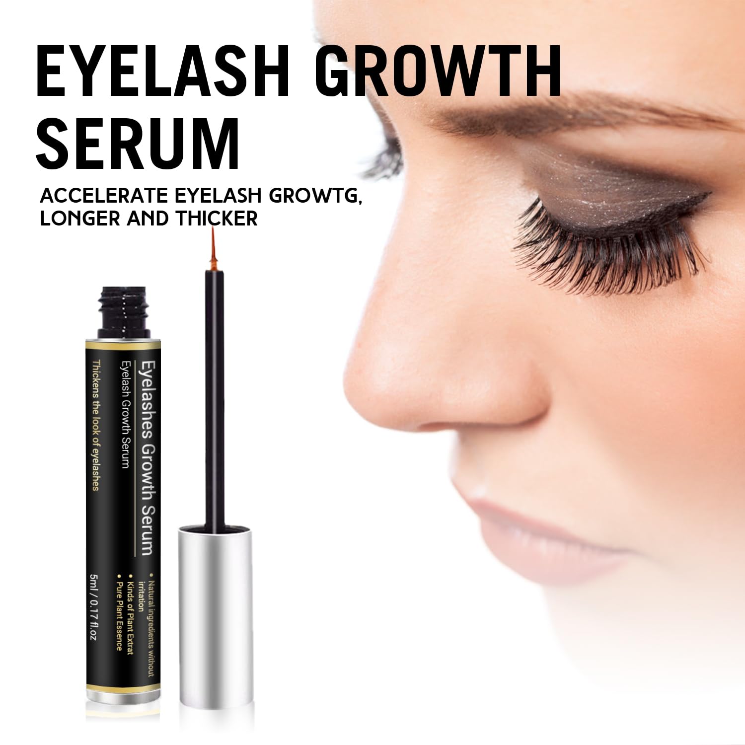 5ML Serum Pestañas Crecimiento,Tratamiento Fortalecedor y Alargador Para Pestañas y Cejas,Gruesas y Hermosas, Estimula Crecimiento Natural, Cejas más Pobladas - 2
