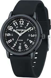 Women Analog Quartz Wrist Watch with Silicone Strap for Young Women Students Easy Read Waterproof Unisex Luminous Dial