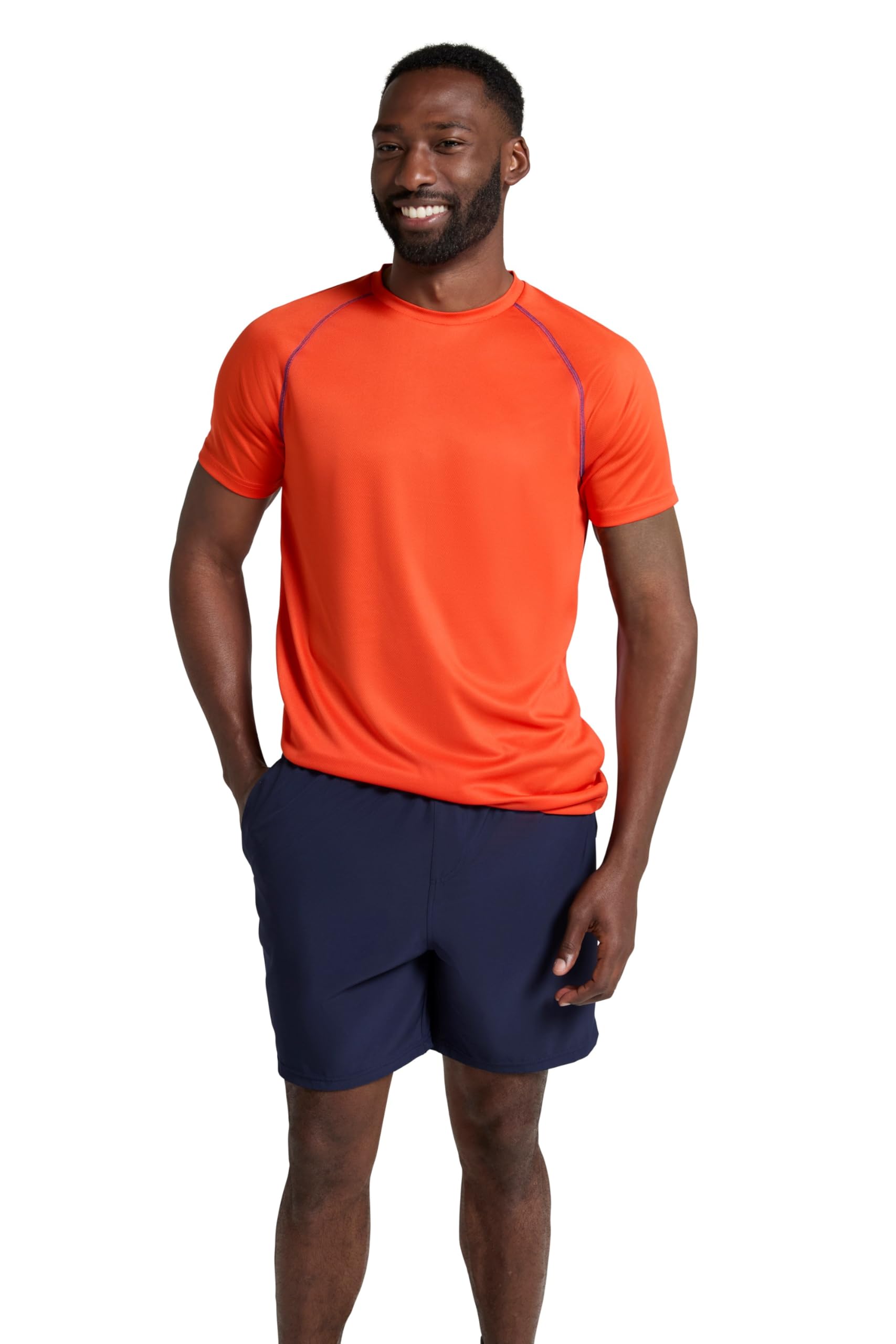 Mountain Warehouse Men's Bright Orange Endurance T-Shirt – Breathable Tee, Upf50 Protection, Lightweight Shirt, Comfortable & Quick Drying Top - Spring Summer, Travelling M