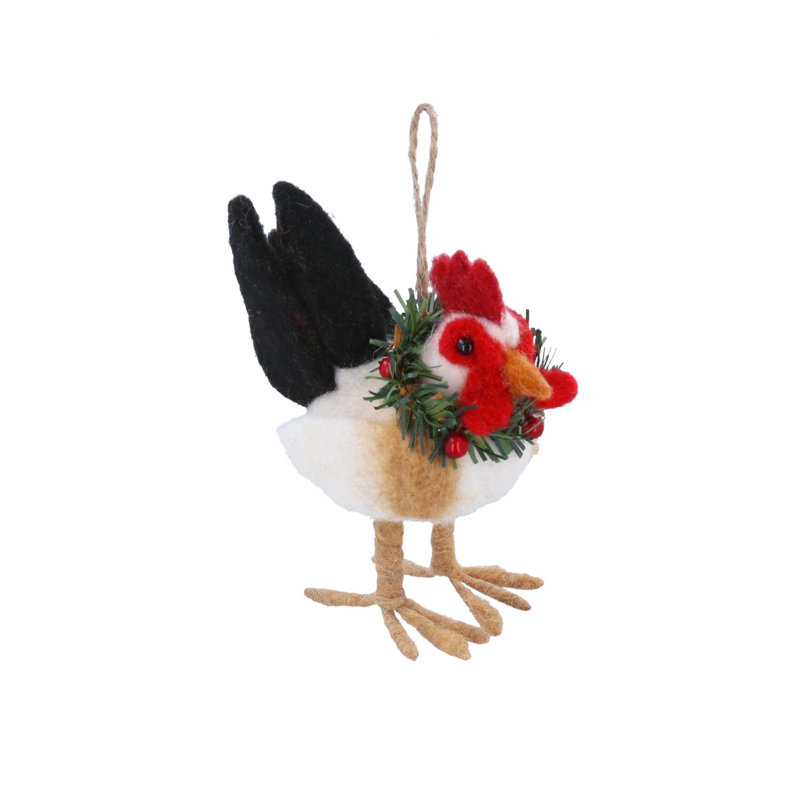 Gisela Graham Wool Hen 10X10x5cm Hanging Tree Decoration