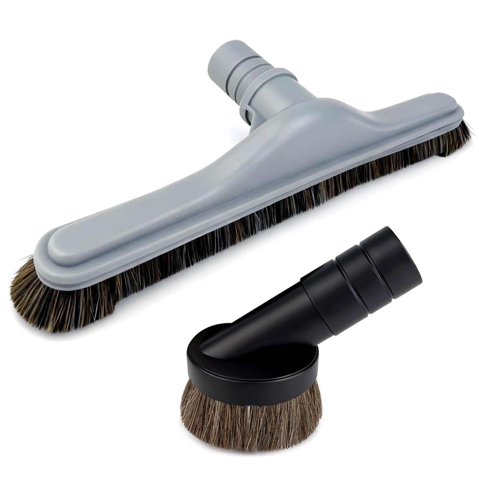 Horsehair Vacuum Floor Brush Compatible with ProTeam Vacuum Backpack and Hoover Vacuum C2401,14" Attachment for Commercial Cleaner+ 3" Round Dusting Brush, Part #101446