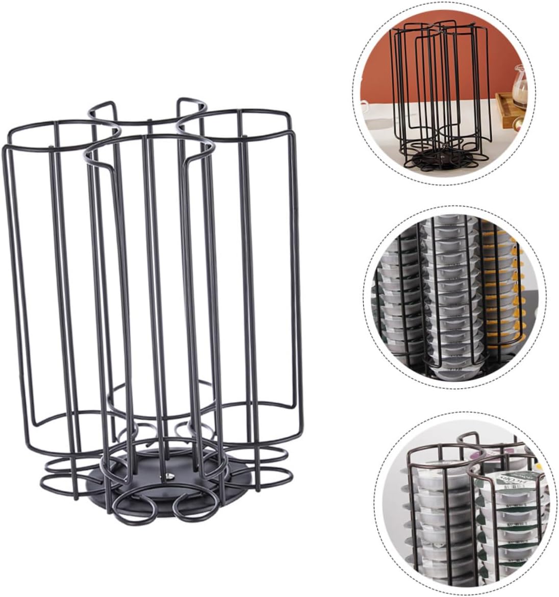 1pc Coffee Capsule Organizer Rotating Storage Rack for Capsules Home Office Coffee Holder Sleek Design for Neat Desktop Stand