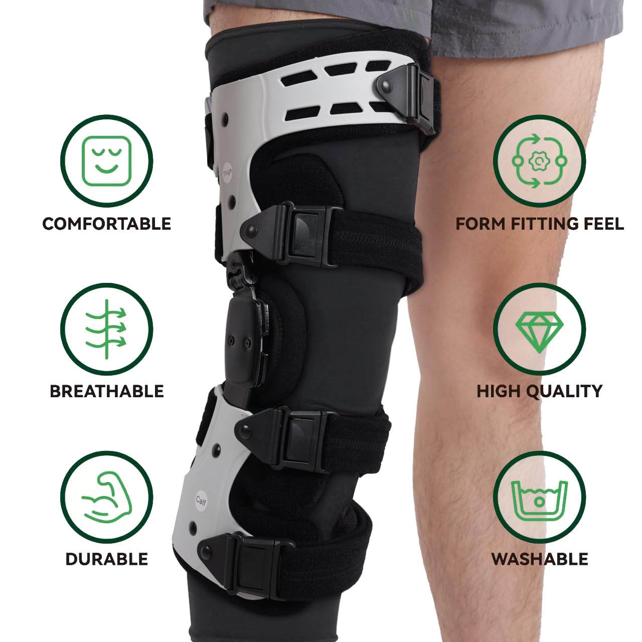 Knee Brace Undersleeves (2-Pack) - Leg Compression Sleeves To Wear Under Braces, Protects Skin, Black, Size L