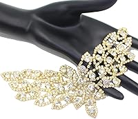 Vista 72 de PEARLY JUN Apliques de diamantes de imitación de plata con apliques de diamantes para vestidos, costura a mano, proyectos de manualidades, ropa