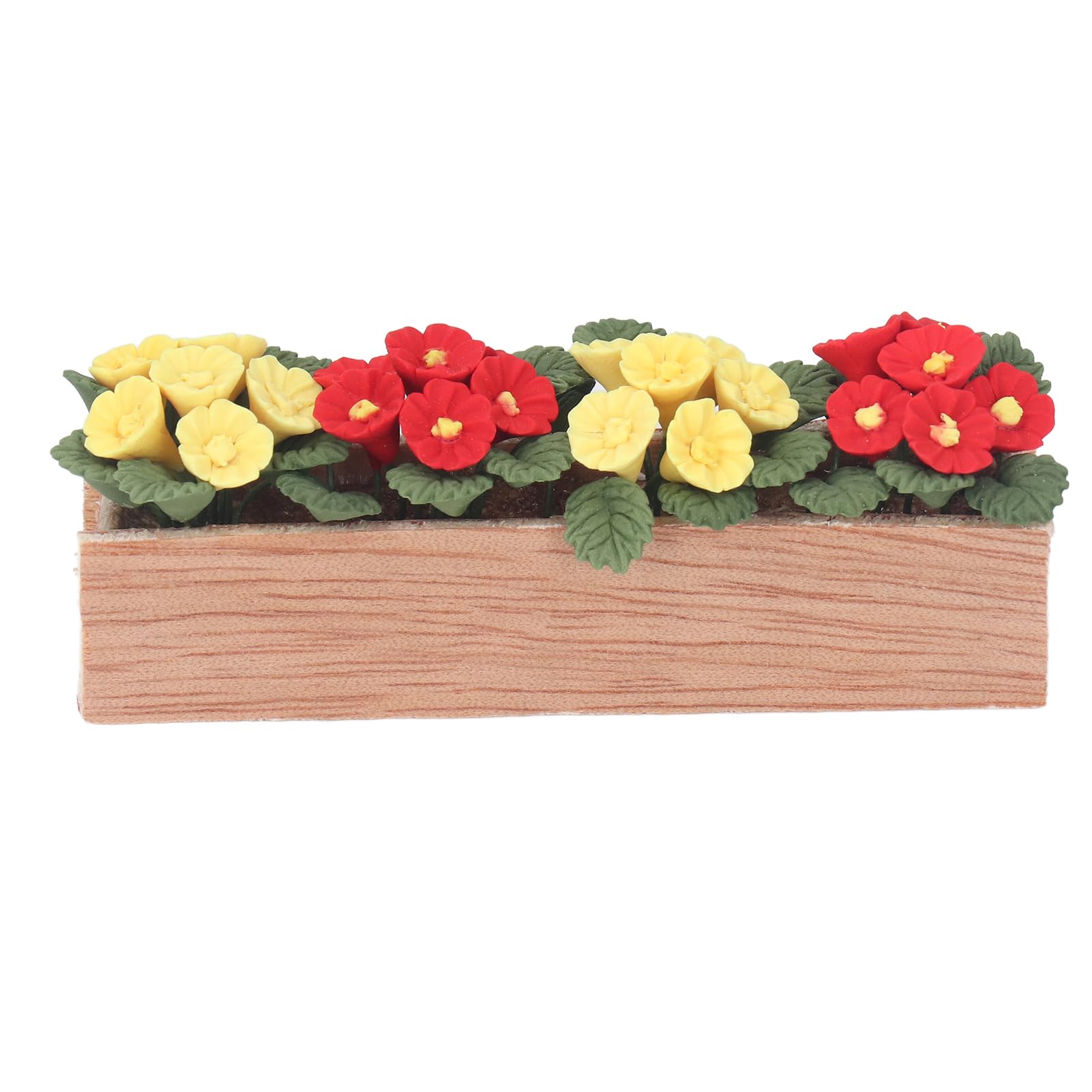 Doll House Flower Bed Miniature Bonsai for Dollhouse Decor Wood Resin Window Sill Balcony