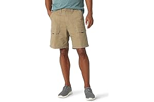 Men's Canvas Utility Hiker Short with Cargo Pockets and Elastic Waist