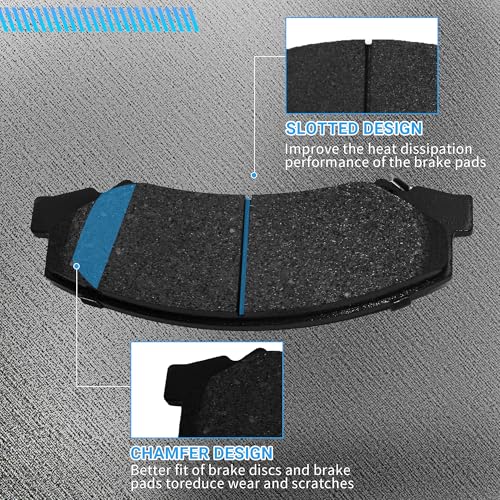 Image of Front Brake Pads Set Compatible with Buick Allure LaCrosse Cascada Regal, Saab 9-5, Cadillac ELR, GMC Terrain, Chevy Equinox Impala Malibu Limited Brake Pads Semi-Metallic D1559
